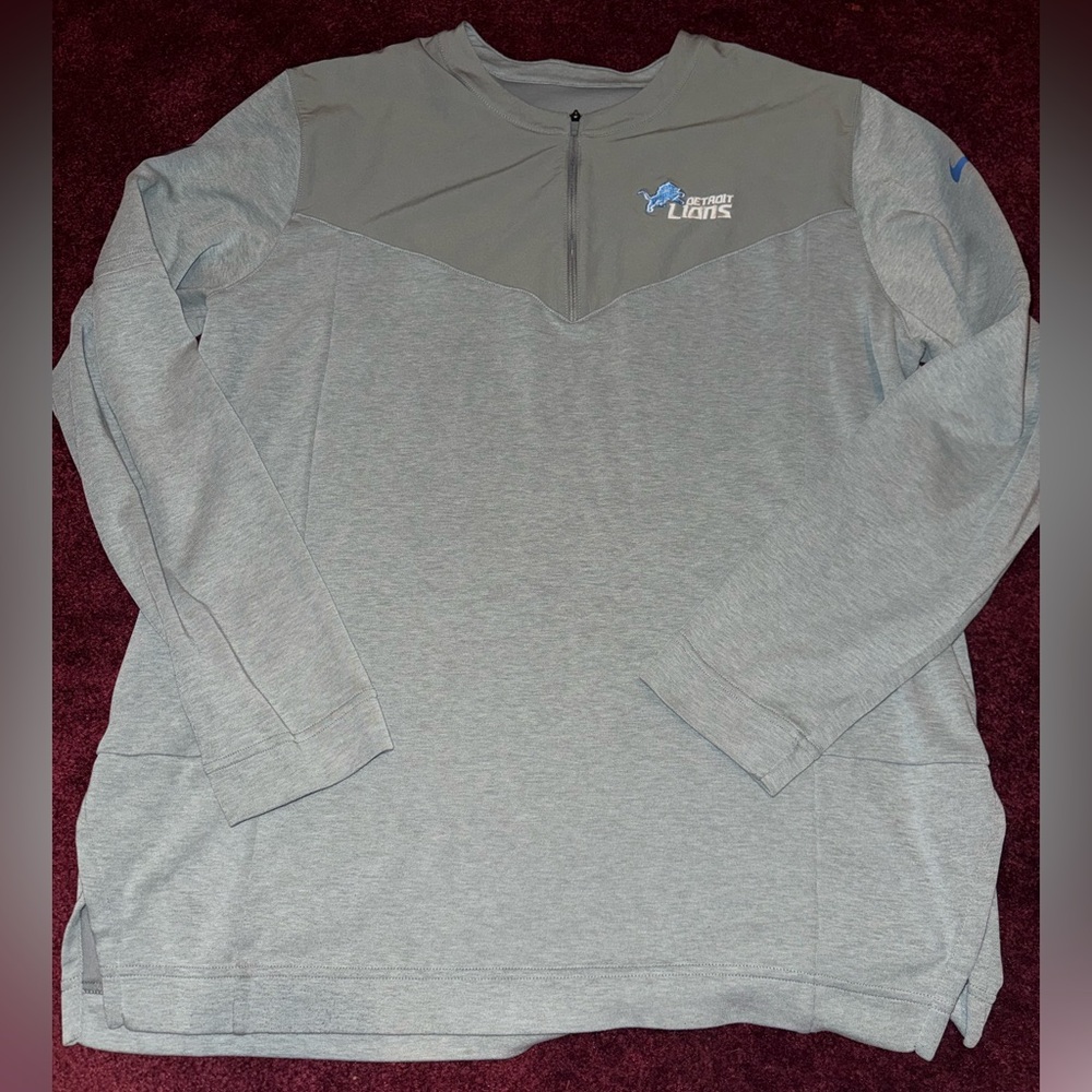 NIKE Detroit Lions Sideline Lockup Performance Quarter-Zip Top - MENs L